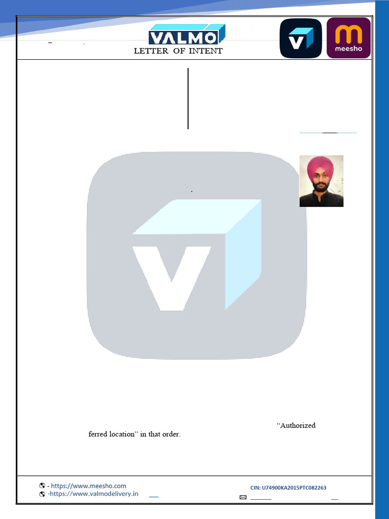 Valmo Franchise Approval Letter MR JASVIR SINGH 1 | PDF | Franchising ...