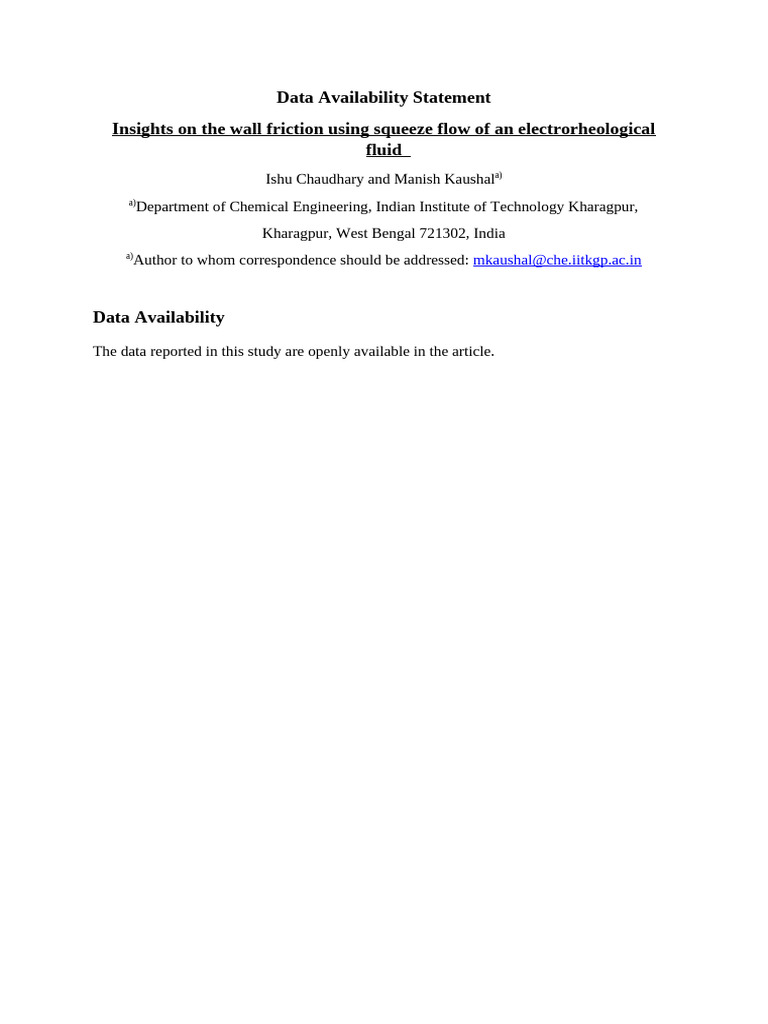 Data Availability Statement | PDF