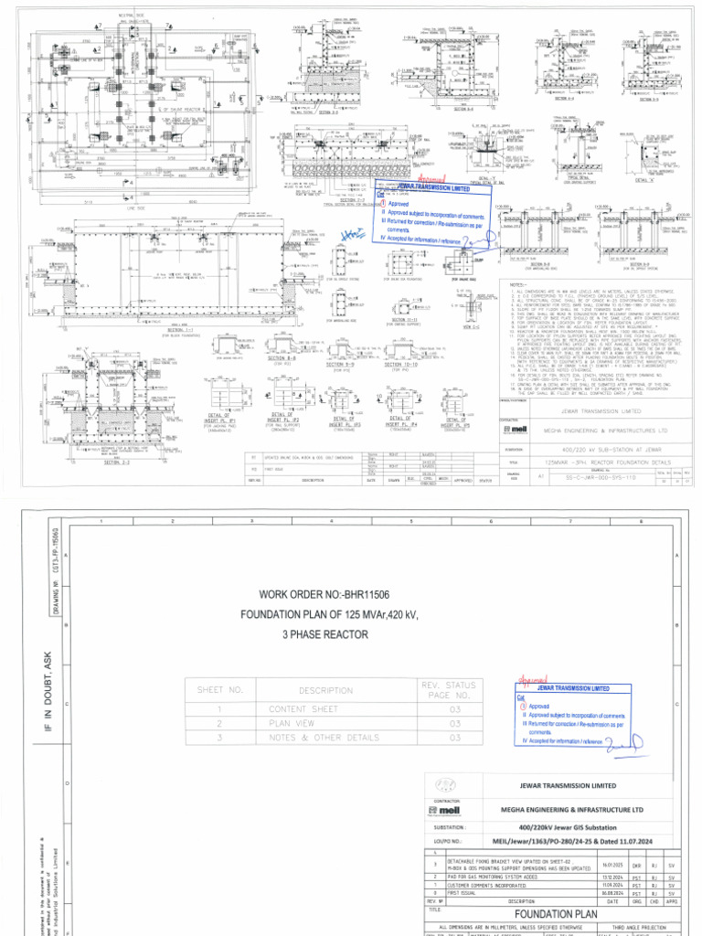 125mvar Reactor Foundation r1 Approved | PDF