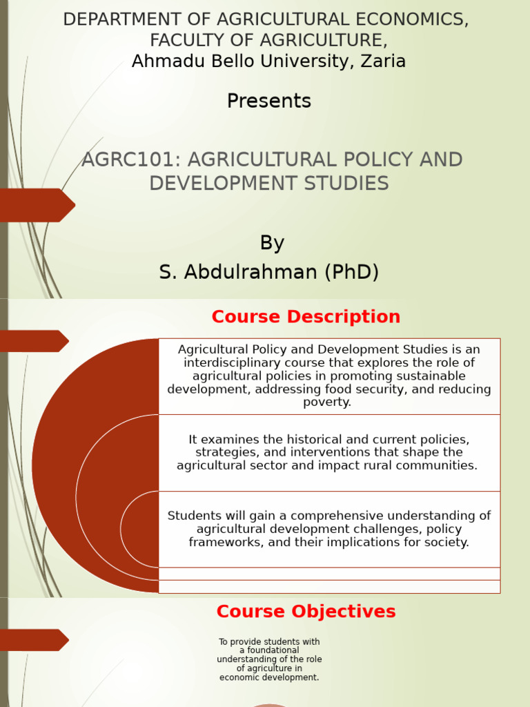 Agricultural Policy and Development Studies | PDF | Cost Of Living ...