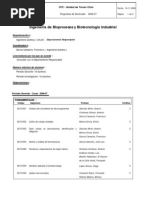 Ingenieria de Bioprocesos y Biotecnologia Industrial