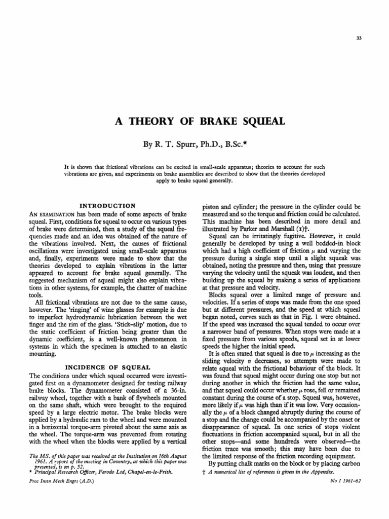 Brake Squeal: Causes and Mechanisms | PDF | Oscillation | Friction
