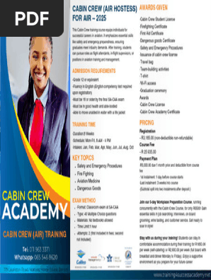 Cabin Crew Training and Certification Guide | PDF | Flight Attendant
