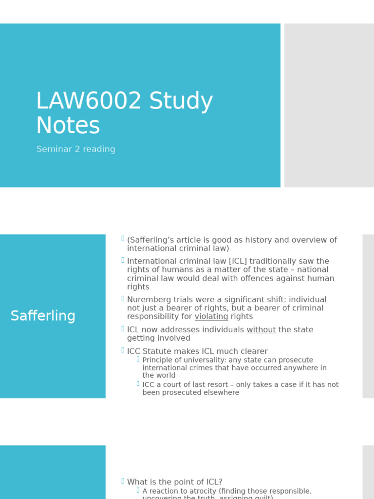 2 LAW6002 Week 2 Study Notes | PDF | Human Rights | Crimes