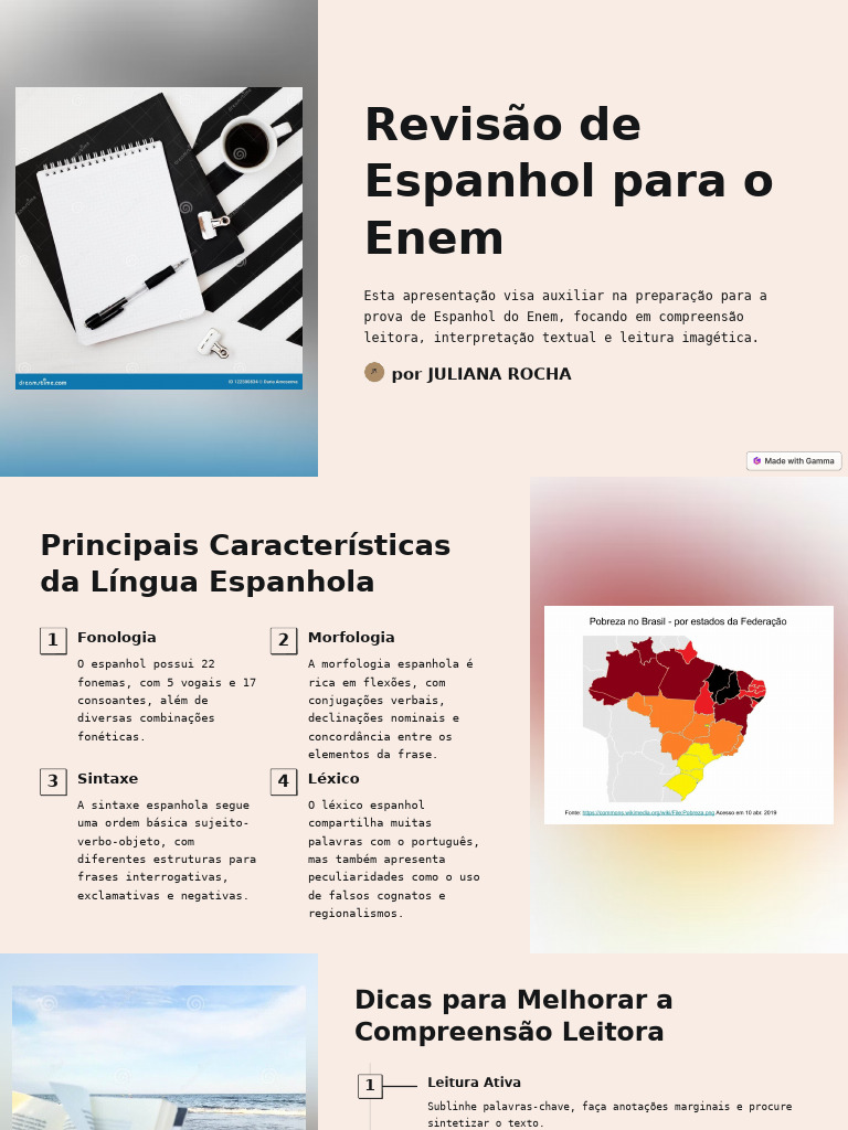 Revisão de Espanhol para o Enem | PDF | Interpretação linguística | Imagem