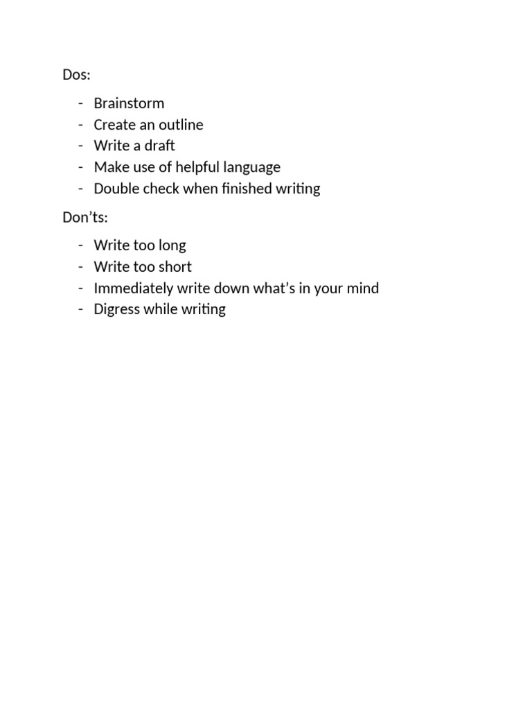 Writing Best Practices: Dos and Don'ts | PDF