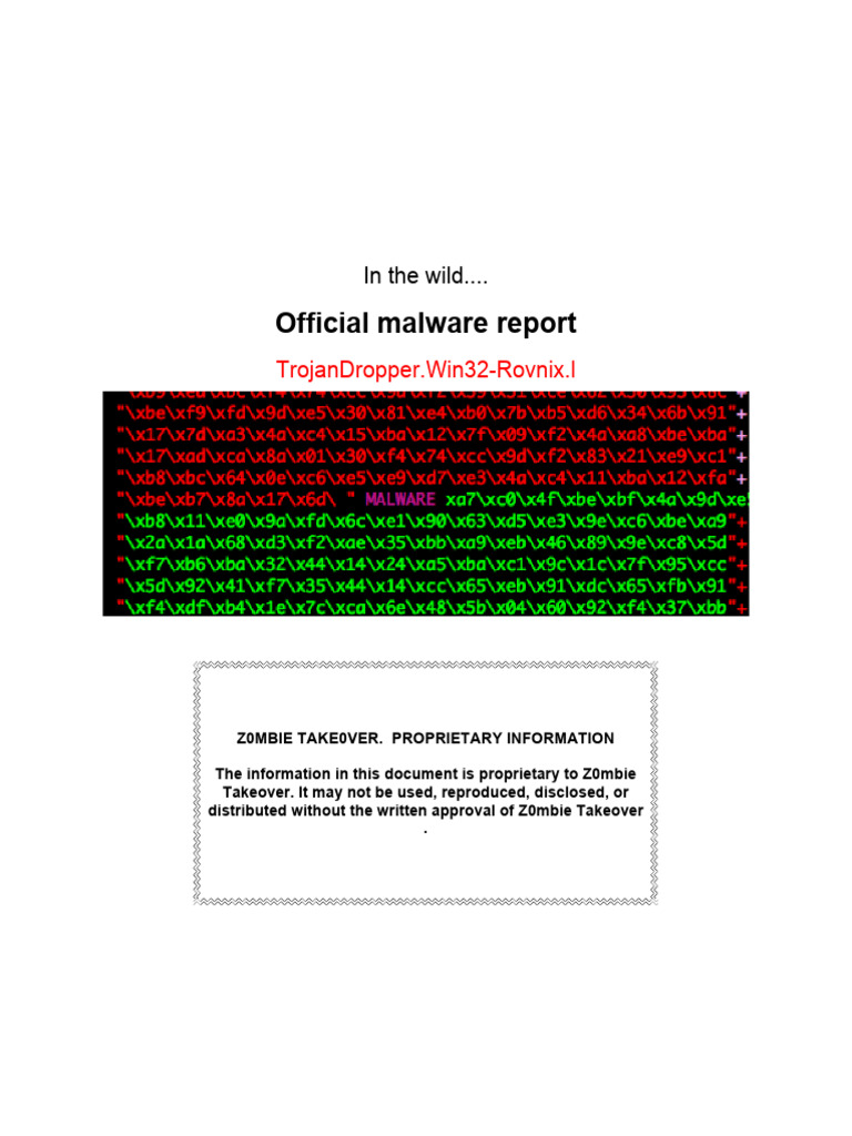 Rovnix Malware Analysis Report | PDF | Windows Registry | Malware
