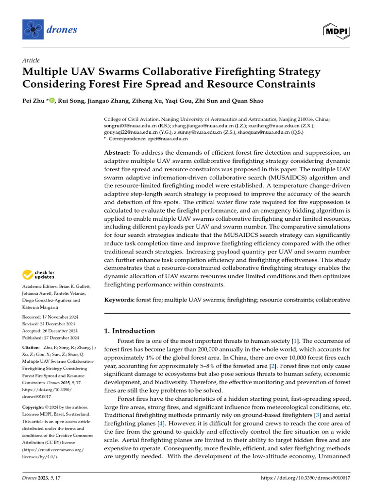 Drones 09 00017 v2 | PDF | Unmanned Aerial Vehicle | Wildfire