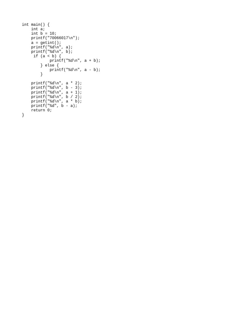 C Program for Basic Arithmetic Operations | PDF