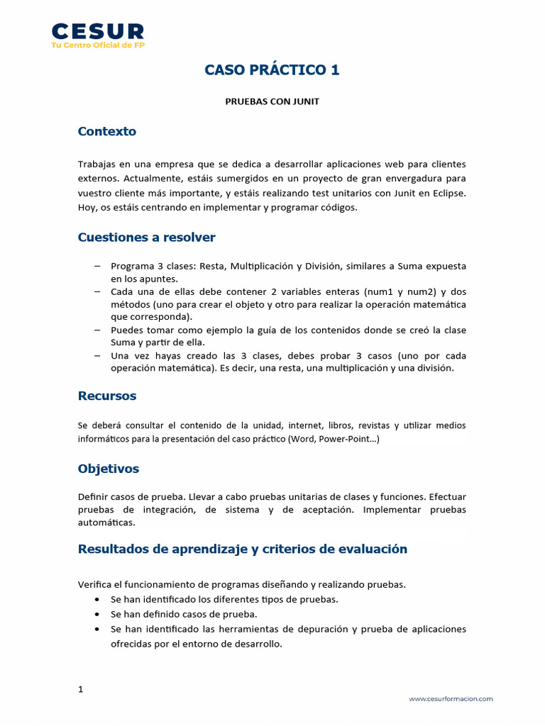Pruebas Unitarias con JUnit en Eclipse | PDF | Software | Programa de ...