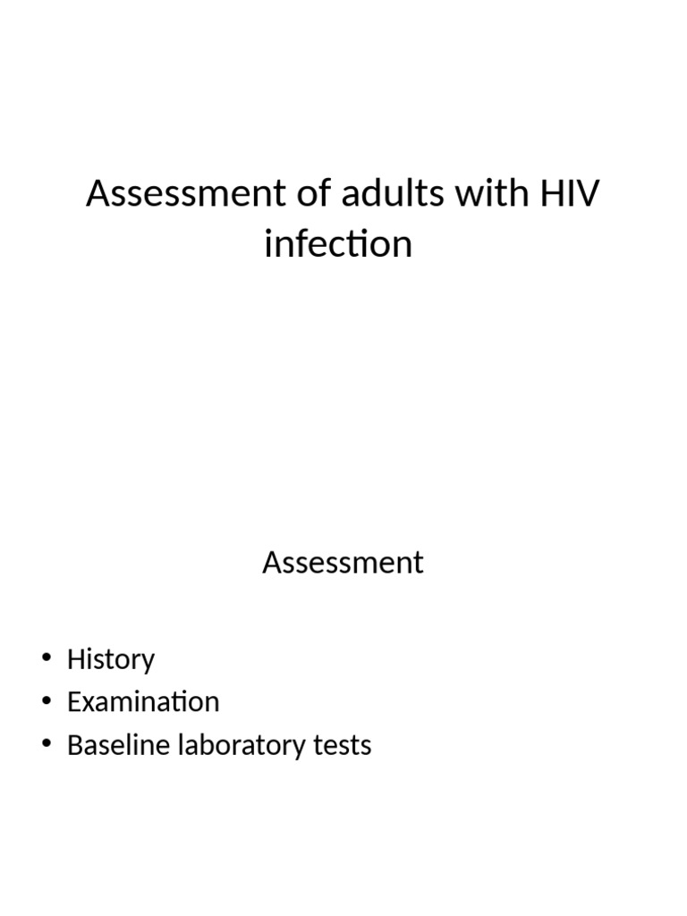 Assessment of Adults With HIV Infection - 1 | PDF | Tuberculosis | Hiv
