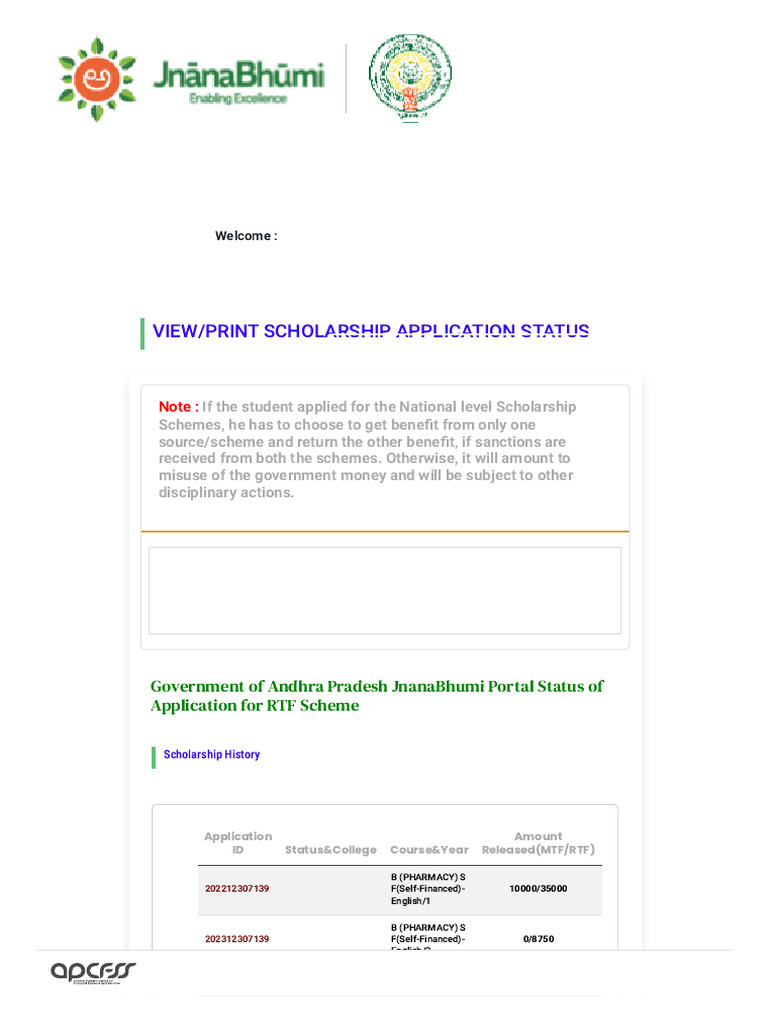 JnanaBhumi RTF Application Status | PDF