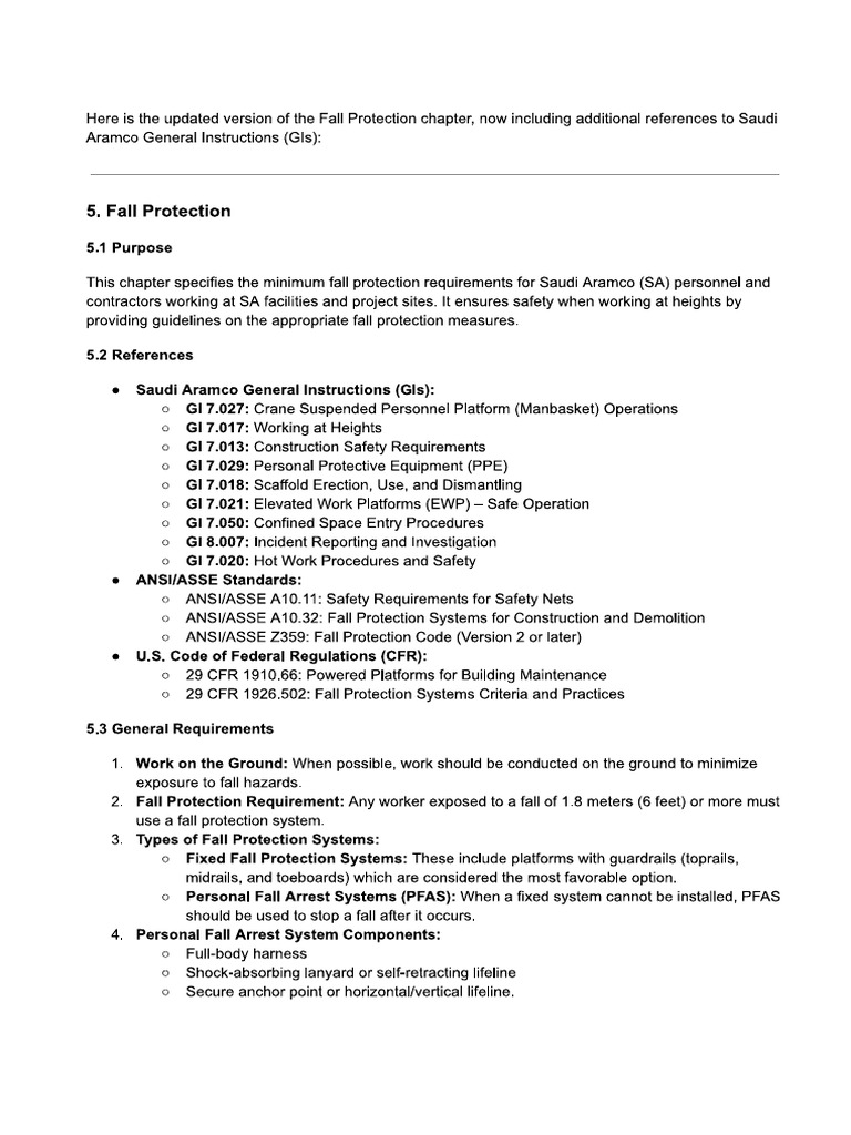 Fall Protection Chapter | PDF