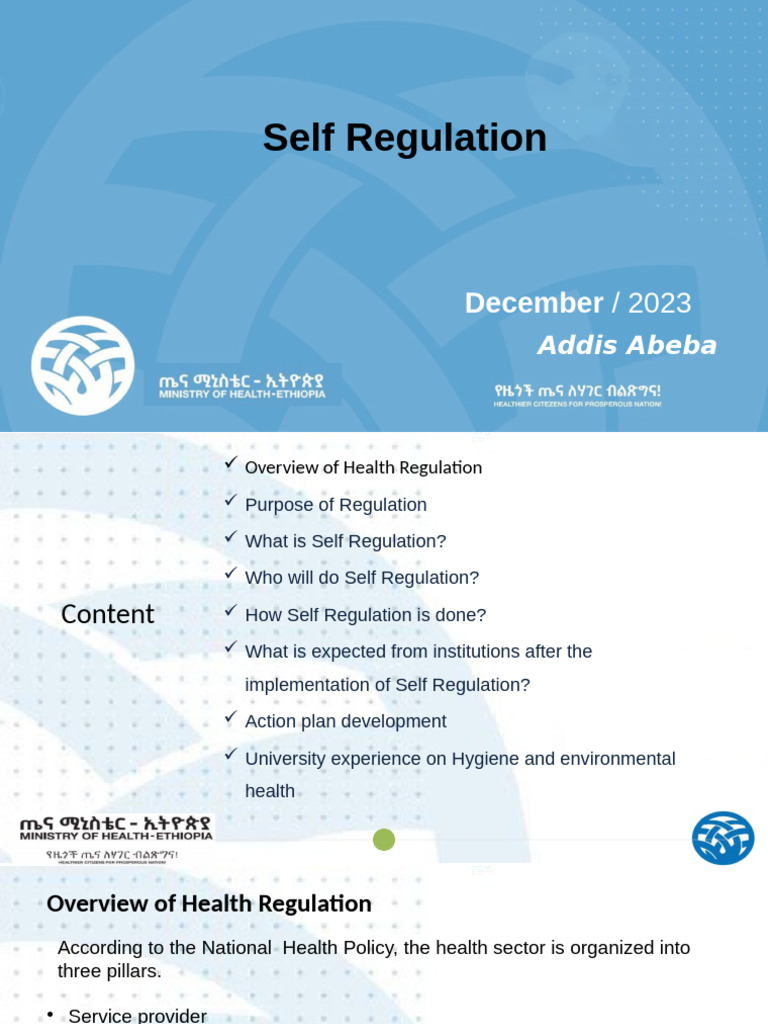 Self Regulation in Health Institutions | PDF | Regulation | Safety
