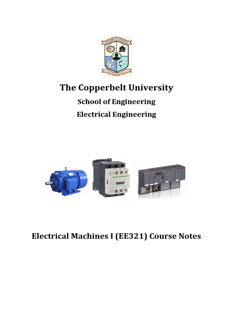 Electrical Machines I Course Notes | PDF | Inductance | Electric Motor