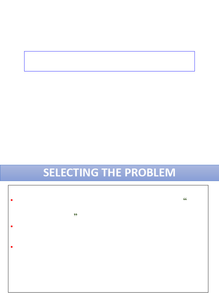 Selecting and Defining Research Problems | PDF | Theory | Knowledge
