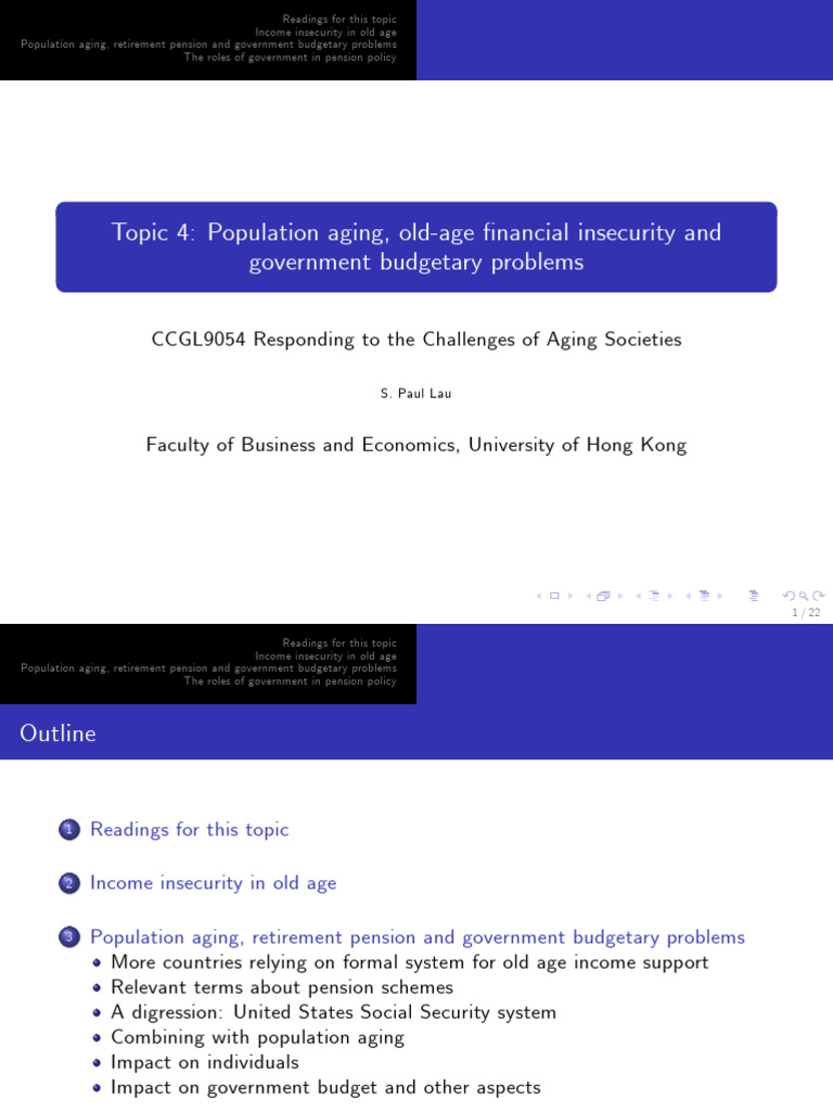 Old Age Income Insecurity and Pensions | PDF | Pension | Retirement