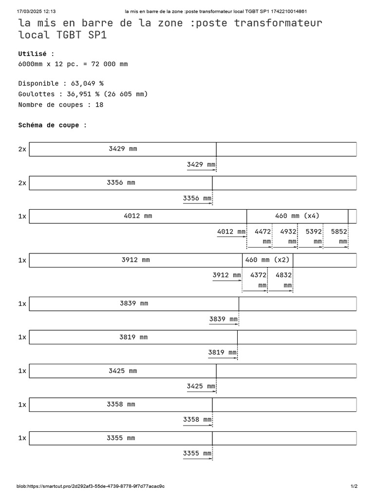 Mise en barre poste transformateur TGBT SP1 PDF — free download