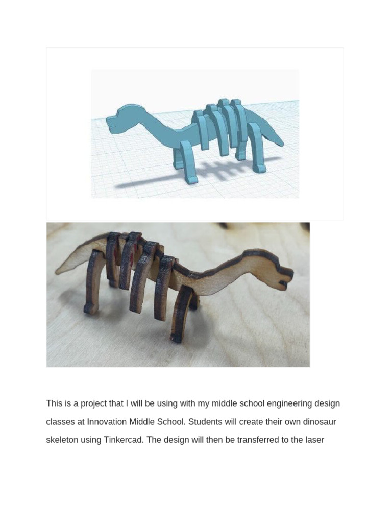 Tinkercad Dinosaur Skeleton Project | PDF | Prototype