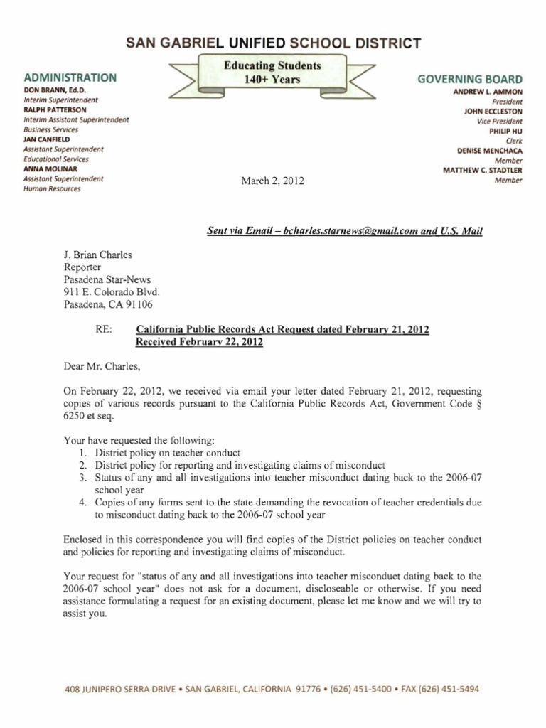 Public Records Request Response | PDF | Government