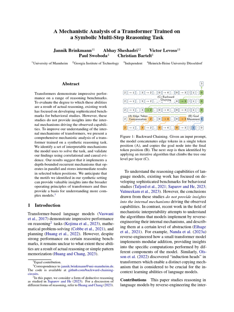 Mechanistic Analysis of Transformer Reasoning | PDF | Cognition