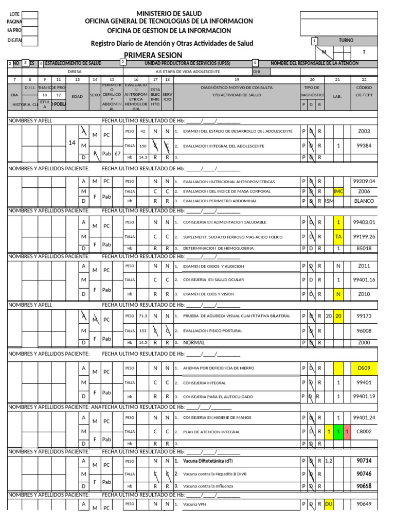 Registro de Atención Integral Adolescente | PDF