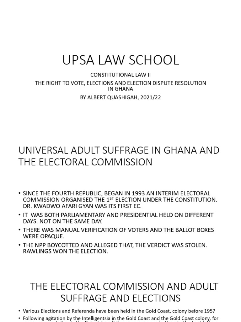 Ghana's Voting Rights and Elections Overview | PDF | Elections | Voting ...