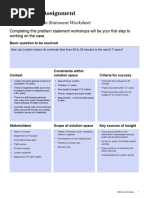 McKinsey Traffic Problem Statement Worksheet | PDF | Transport | Commuting