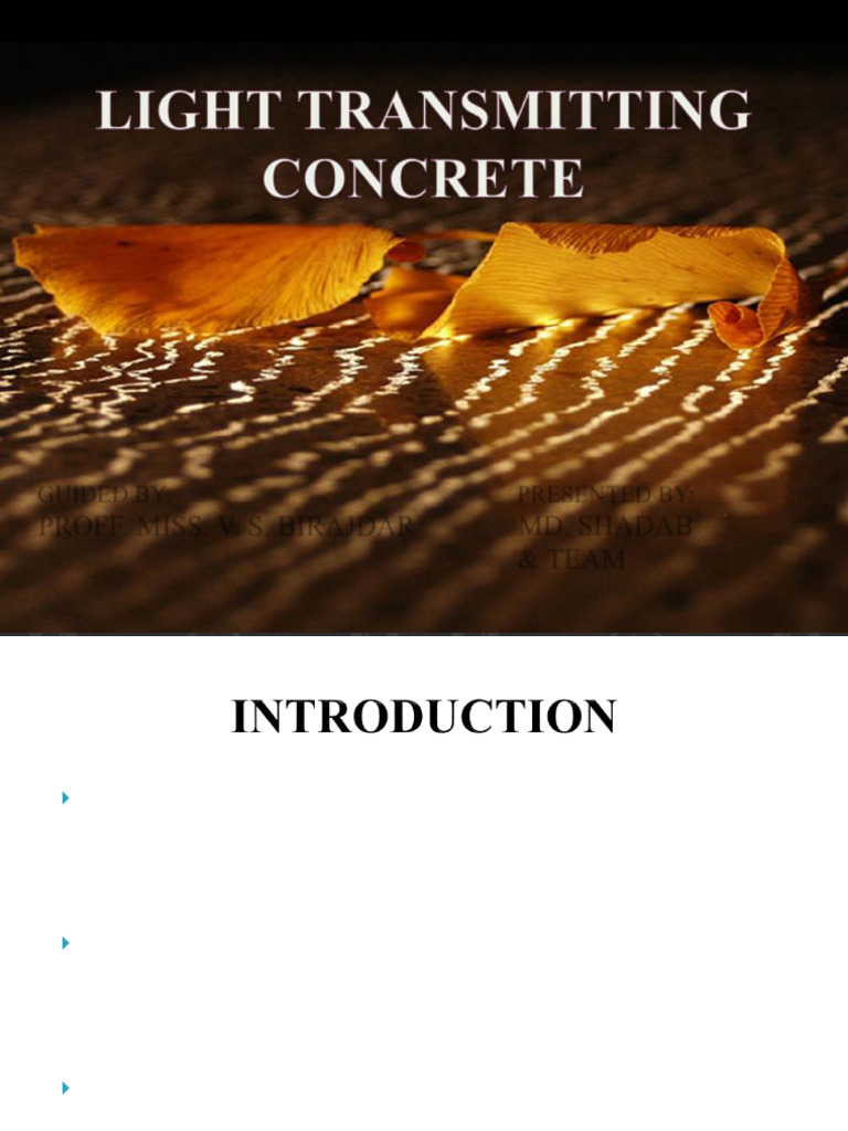 Light Emitting Concrete ( Translucent Cocrete ).01 | PDF | Optical ...