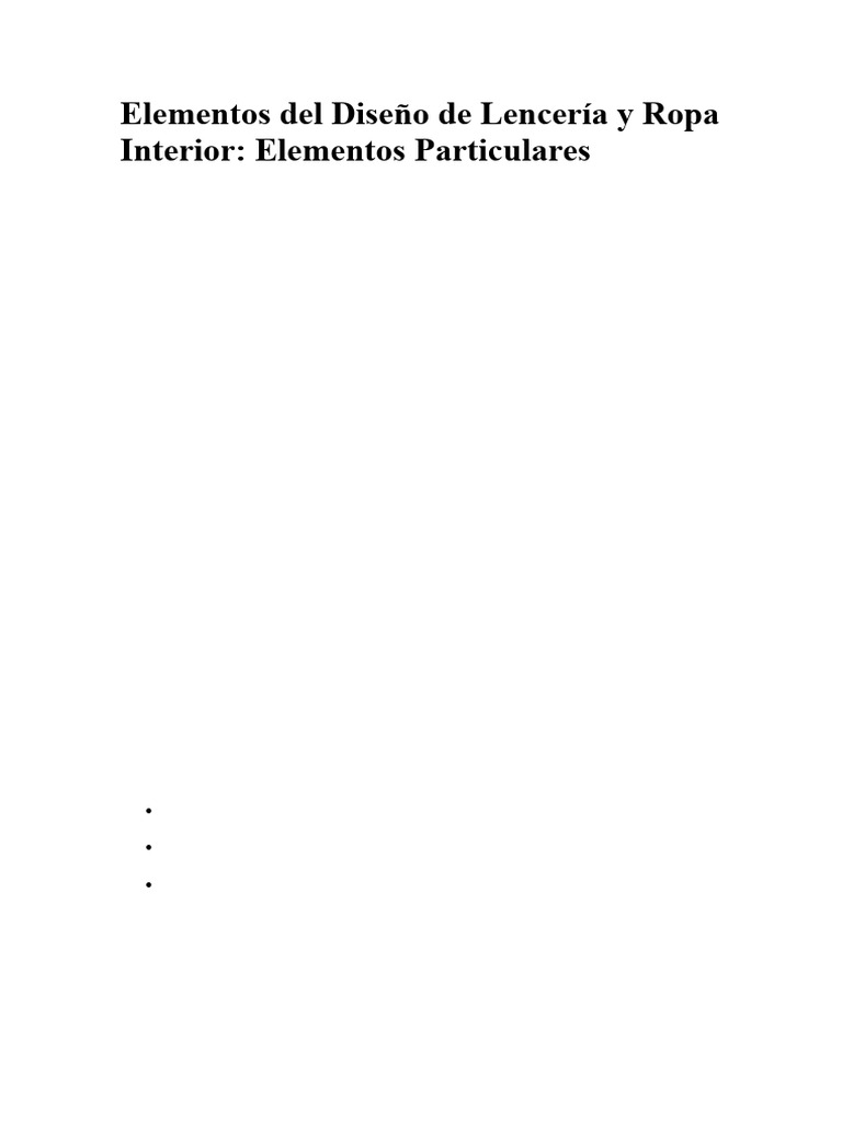 Elementos Clave en Diseño de Lencería | PDF | Sostén | Ropa