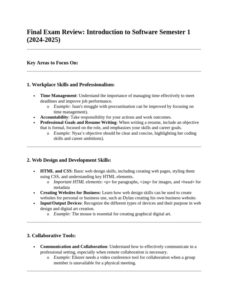 Final Exam Review1 | PDF | World Wide Web | Internet & Web
