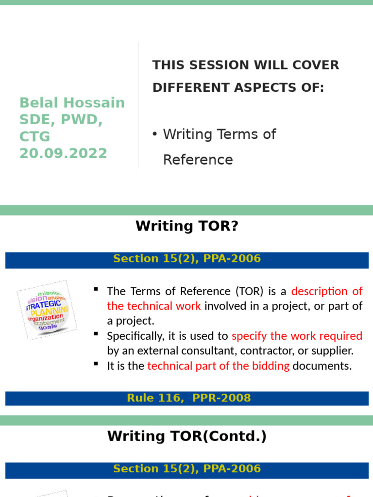 Writing Terms of Reference | PDF | Business