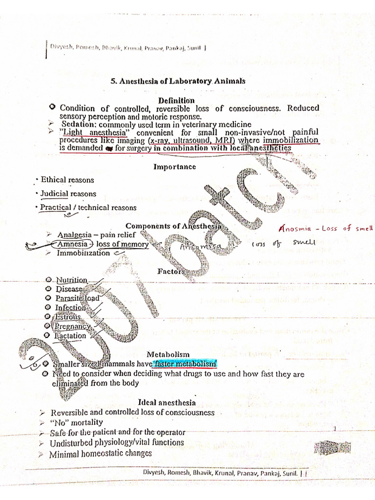 Lab and Wild Animal Anaesthesia + General Anesthesia of Ruminants | PDF