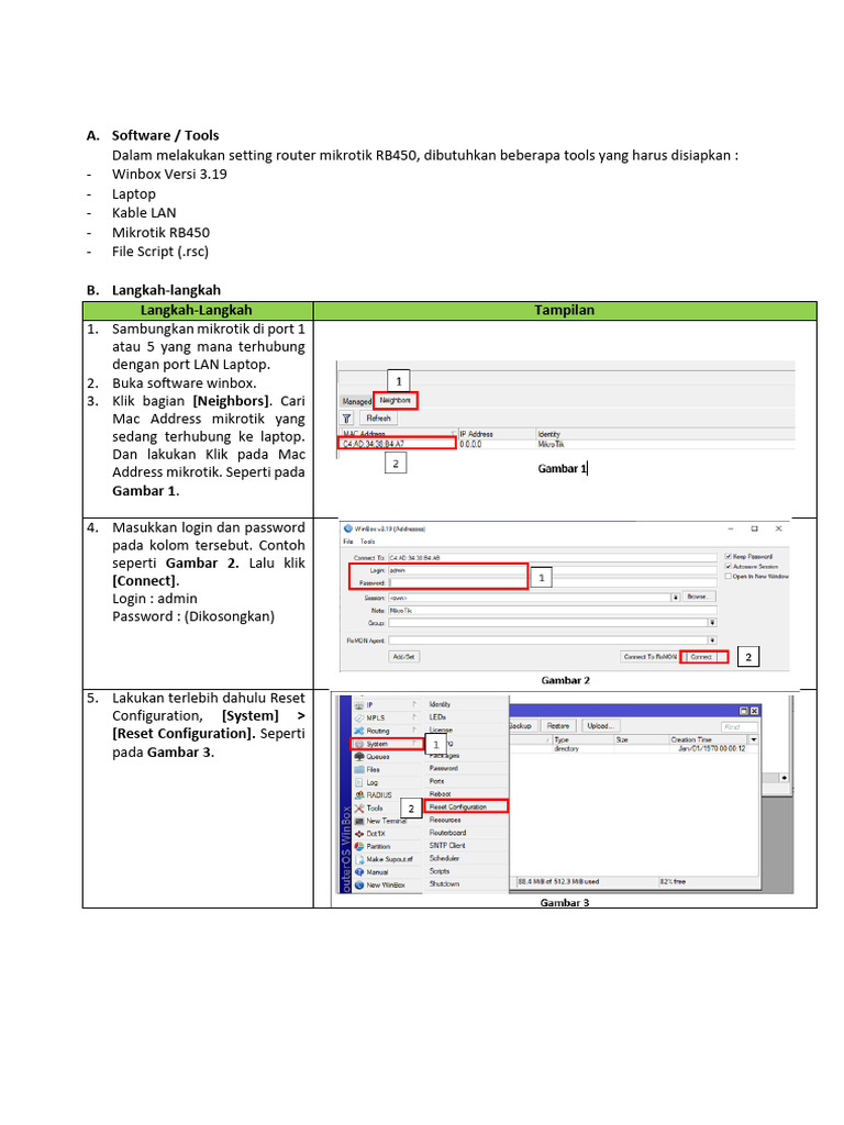 Panduan Import RSC pada Mikrotik RB450 | PDF
