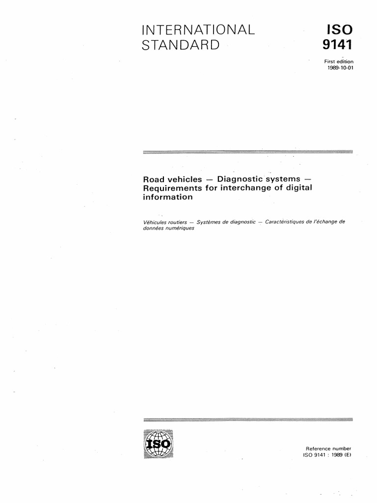 ISO 9141 - 1989 - v1 | PDF