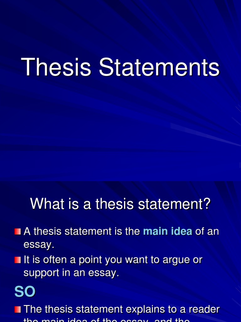 thesis statement example ppt