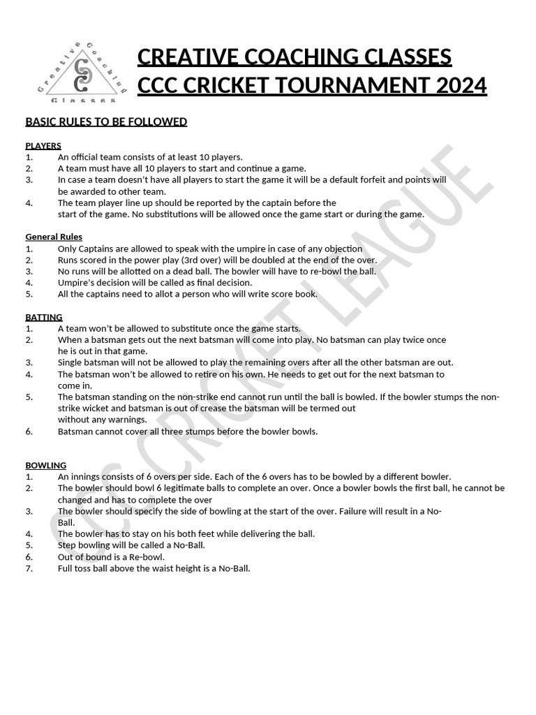 CRICKET RULES | PDF