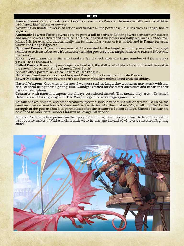 Golarion Creature Powers Explained | PDF
