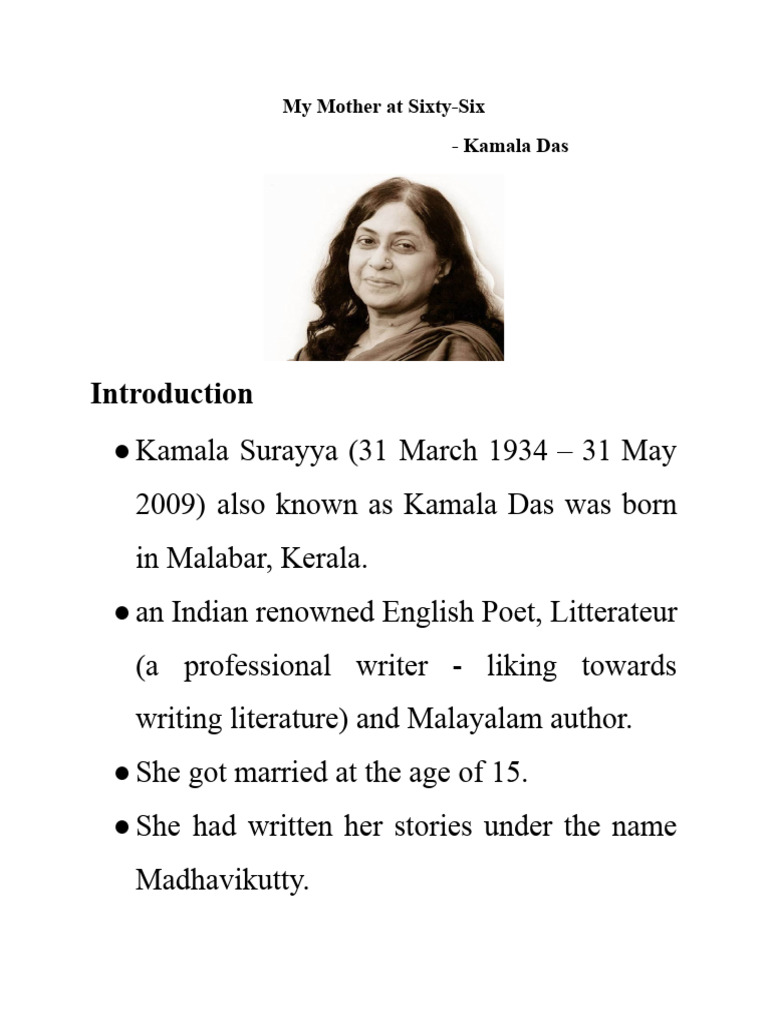 My Mother at Sixty Six Notes | PDF