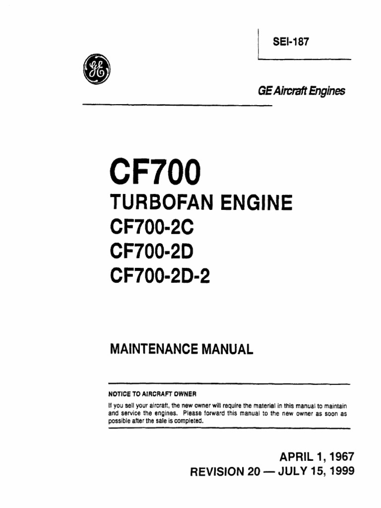 CF-700 Maintenance Manual Printed | PDF
