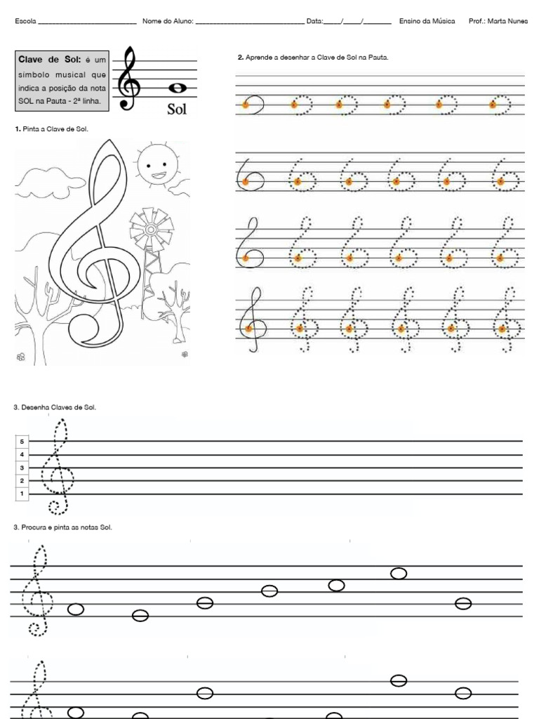 Aprendendo a Clave de Sol | PDF