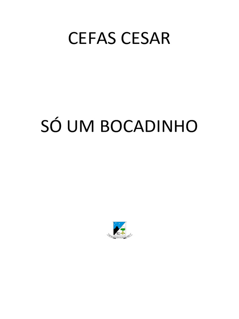 Cefas Cesar Capa Do Livro Sò Um Bocadinho | PDF