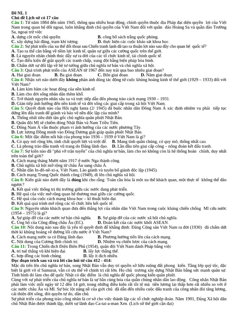 ĐỀ NL 1 | PDF