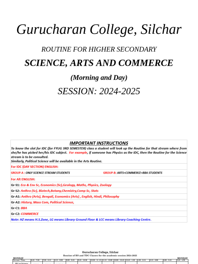 HS Final Routine24!25!23Aug24 | PDF