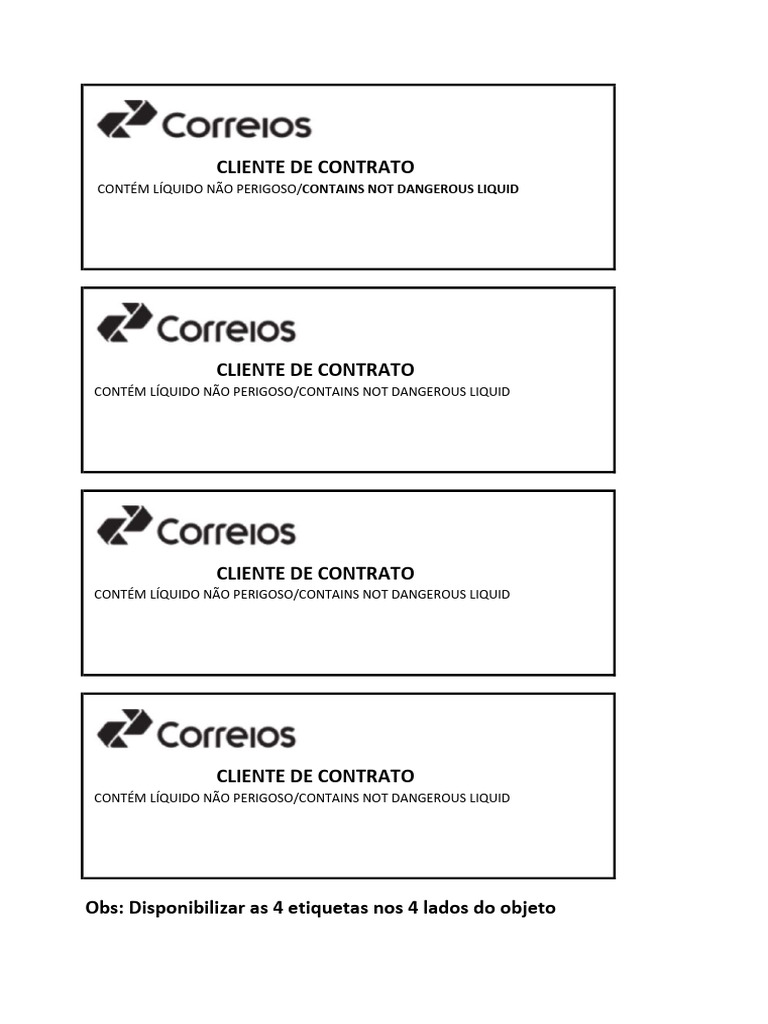 Etiquetas de Líquido Não Perigoso | PDF