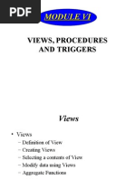 Views, Procedures and Triggers