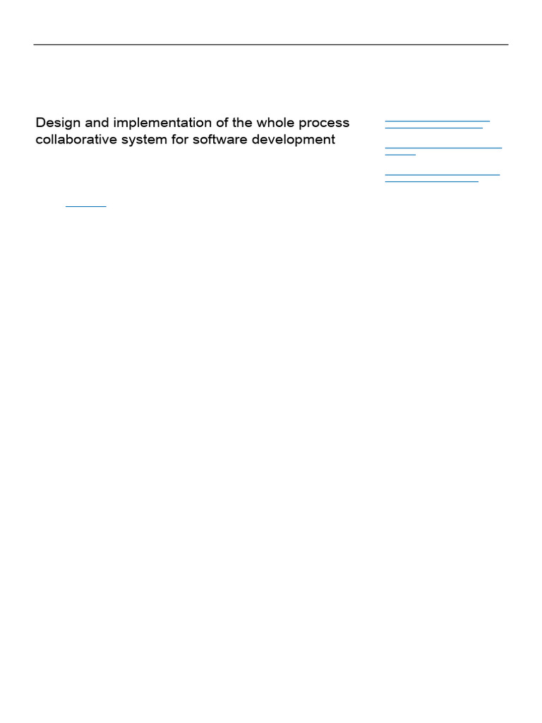 Collaborative System Design for Software Development | PDF | System ...
