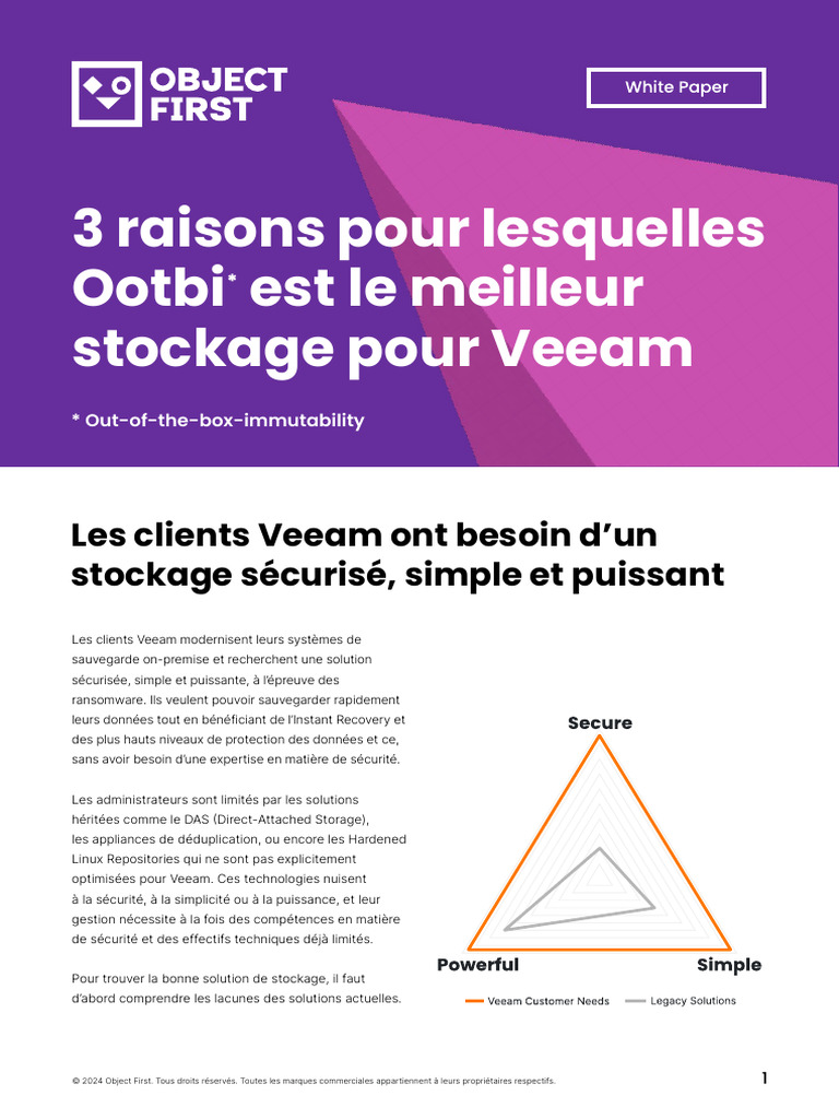 Ootbi : Stockage Idéal pour Veeam | PDF | Sauvegarde (informatique ...
