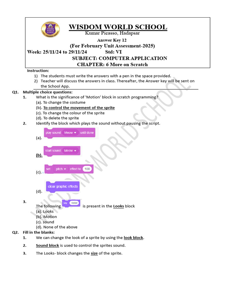 Std6ComputerAnswerKey12.pdf 1211 Dzjt78w6be | PDF | Software | Computing