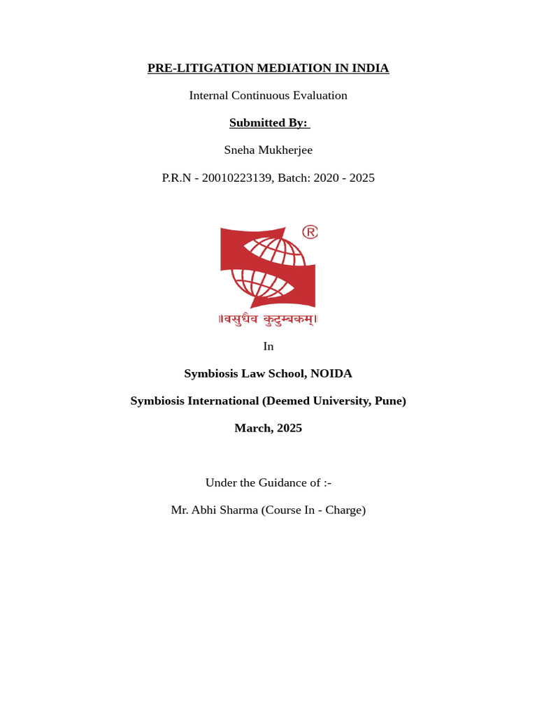 Mediation Project | PDF | Mediation | Alternative Dispute Resolution